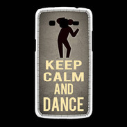 Coque Samsung Galaxy Grand2 Keep Calm and Dance Gris