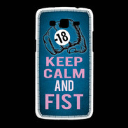 Coque Samsung Galaxy Grand2 Keep Calm and Fist BLeu