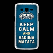 Coque Samsung Galaxy Grand2 Keep Calm and Hakuna Matata Bleu