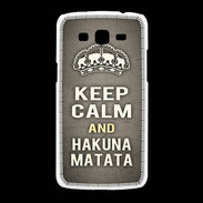 Coque Samsung Galaxy Grand2 Keep Calm and Hakuna Matata Gris