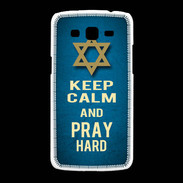 Coque Samsung Galaxy Grand2 Keep Calm and Pray jewish BLeu