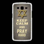 Coque Samsung Galaxy Grand2 Keep Calm and Pray jewish Gris