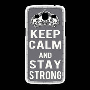 Coque Samsung Galaxy Grand2 Keep Calm and Stay strong Gris