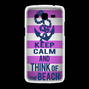 Coque Samsung Galaxy Grand2 Keep Calm and Think Beach Rose