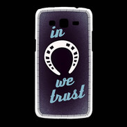 Coque Samsung Galaxy Grand2 In Luck We trust Bleu ZG