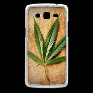 Coque Samsung Core Plus Feuille de cannabis sur toile beige