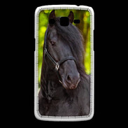 Coque Samsung Core Plus Portrait de cheval noir 10
