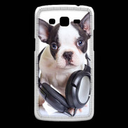 Coque Samsung Core Plus Bulldog français avec casque de musique