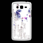 Coque Samsung Core Plus Papillons et notes de musique