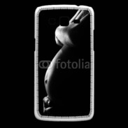 Coque Samsung Core Plus Femme enceinte en noir et blanc