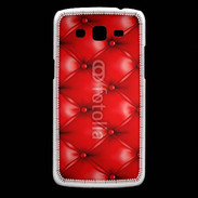 Coque Samsung Core Plus Capitonnage cuir rouge