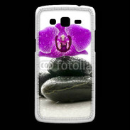 Coque Samsung Core Plus Orchidée violette sur galet noir