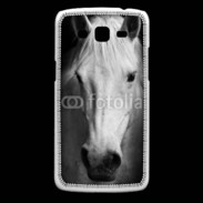 Coque Samsung Core Plus Portrait de cheval en noir et blanc 900