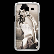 Coque Samsung Core Plus Femme avec fond avion