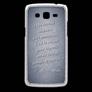 Coque Samsung Core Plus Toujours amoureux Bleu Citation Oscar Wilde