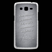 Coque Samsung Core Plus Jeuness folie Noir Citation Oscar Wilde