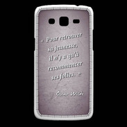 Coque Samsung Core Plus Jeuness folie Violet Citation Oscar Wilde
