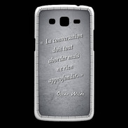 Coque Samsung Core Plus La conversation Noir Citation Oscar Wilde