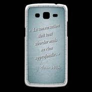 Coque Samsung Core Plus La conversation Turquoise Citation Oscar Wilde