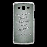 Coque Samsung Core Plus La conversation Vert Citation Oscar Wilde