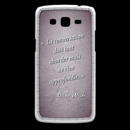 Coque Samsung Core Plus La conversation Violet Citation Oscar Wilde