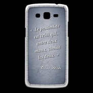 Coque Samsung Core Plus Pessimiste Bleu Citation Oscar Wilde