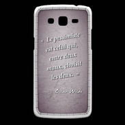 Coque Samsung Core Plus Pessimiste Violet Citation Oscar Wilde