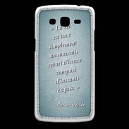 Coque Samsung Core Plus Quart d'heure Turquoise Citation Oscar Wilde