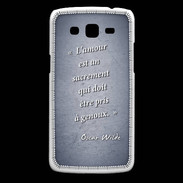 Coque Samsung Core Plus Sacrement amour Bleu Citation Oscar Wilde