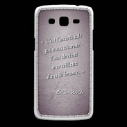 Coque Samsung Core Plus Incertitude amour Violet Citation Oscar Wilde