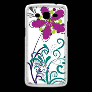 Coque Samsung Core Plus motif floral bleu