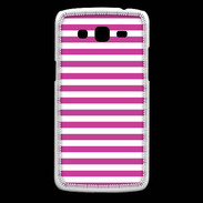 Coque Samsung Core Plus rayures blanches et roses