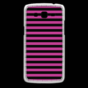 Coque Samsung Core Plus rayures noires et roses