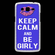 Coque Samsung Core Plus Keep Calm Girly Bleu