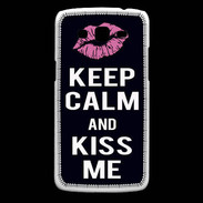 Coque Samsung Core Plus Keep Calm Kiss me Noir
