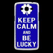 Coque Samsung Core Plus Keep Calm Be lucky Bleu