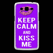 Coque Samsung Core Plus Keep Calm Kiss me Violet