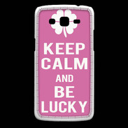 Coque Samsung Core Plus Keep Calm Be Lucky Rose