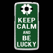 Coque Samsung Core Plus Keep Calm Be lucky Vert