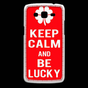 Coque Samsung Core Plus Keep Calm Be Lucky Rouge