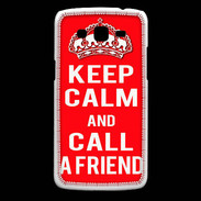 Coque Samsung Core Plus Keep Calm Call friend Rouge