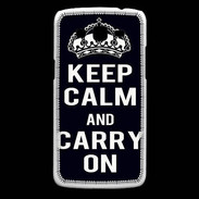 Coque Samsung Core Plus Keep Calm Carry on Noir