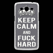 Coque Samsung Core Plus Keep calm Fuck hard Gris