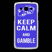 Coque Samsung Core Plus Keep Calm Gamble Bleu