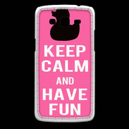 Coque Samsung Core Plus Keep Calm Have fun Rose