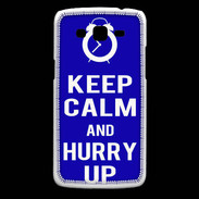 Coque Samsung Core Plus Keep Calm Hurry up Bleu