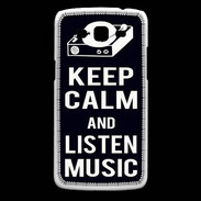 Coque Samsung Core Plus Keep Calm Listen music Noir