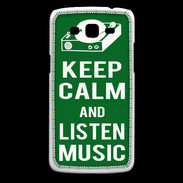 Coque Samsung Core Plus Keep Calm Listen music Vert