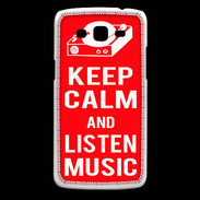 Coque Samsung Core Plus Keep Calm Listen music Rouge