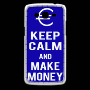 Coque Samsung Core Plus Keep Calm Make money Bleu